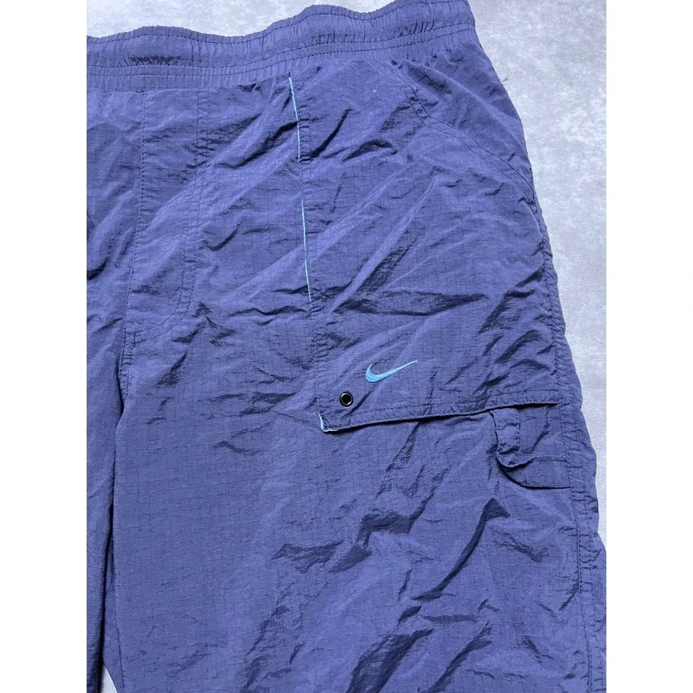 Nike Athletic Shorts Mens Large Navy Blue Ripstop Cargo Pockets 0955